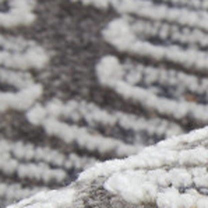 12' X 15' Ivory And Gray Geometric Power Loom Distressed Stain Resistant Area Rug