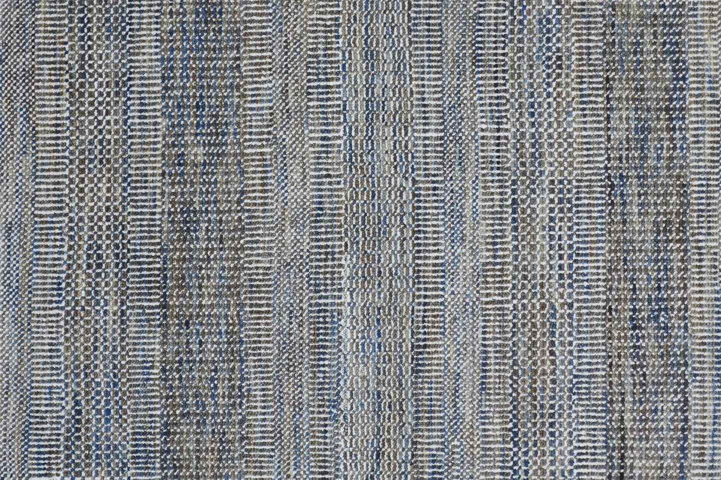 2' X 3' Silver Wool Striped Hand Knotted Area Rug