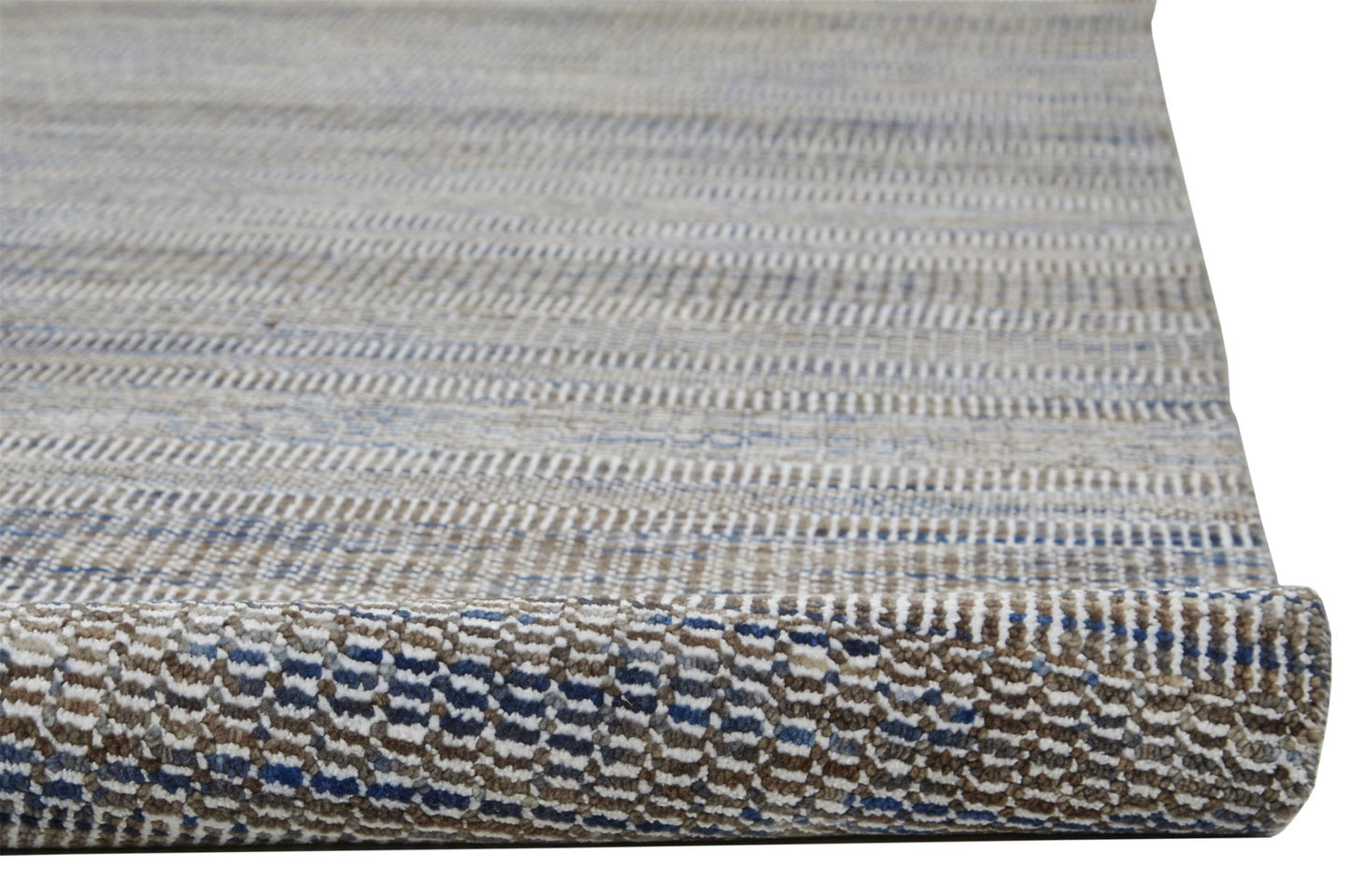 2' X 3' Gray Wool Striped Hand Knotted Area Rug