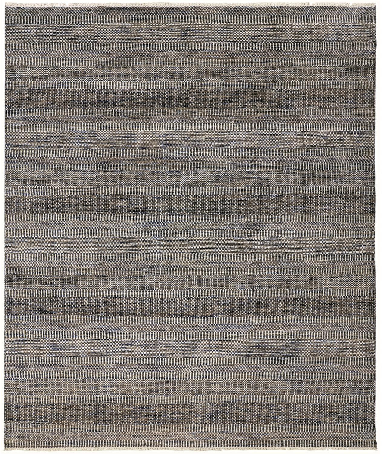 2' X 3' Gray Wool Striped Hand Knotted Area Rug