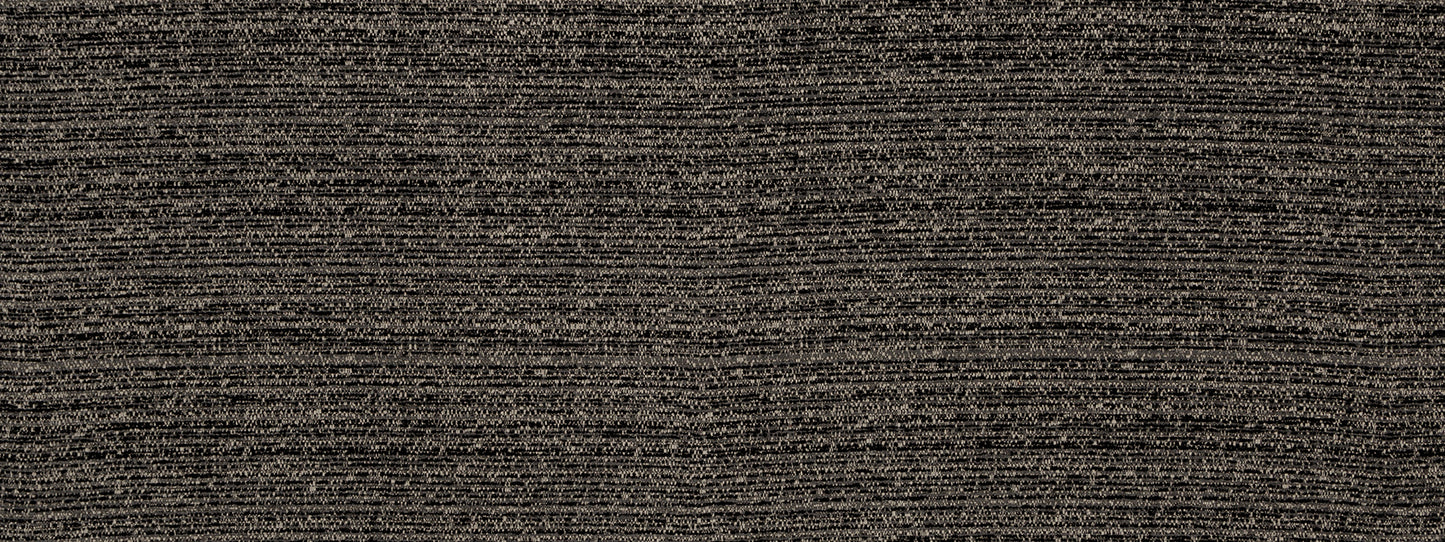 Dark brown and black speckled tweed fabric texture with dense weave, suitable for upholstery or garments.