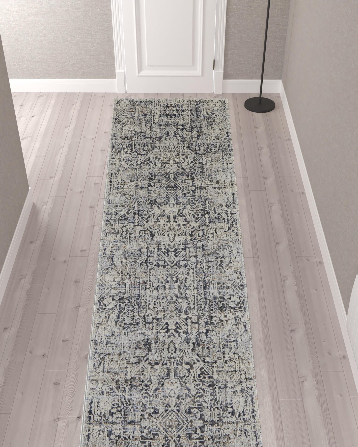 12' X 15' Ivory Gray And Taupe Abstract Power Loom Distressed Area Rug With Fringe