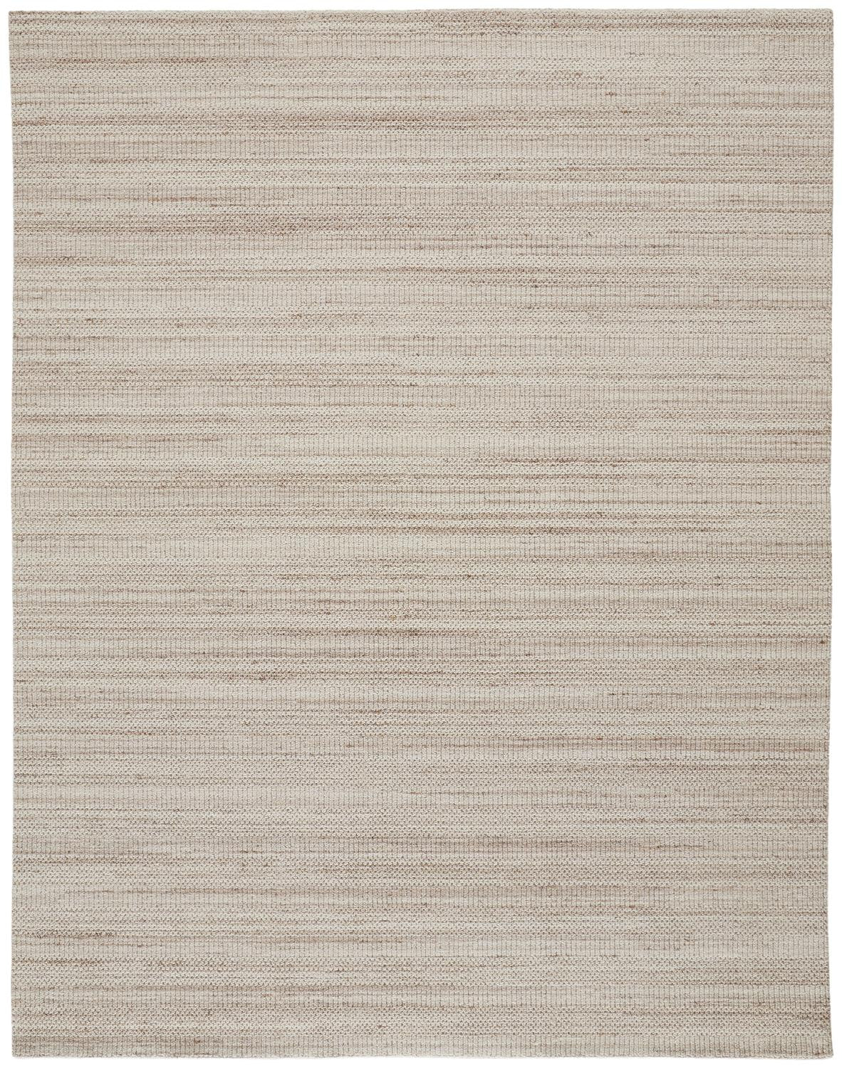 5' X 8' Ivory Wool Hand Woven Stain Resistant Area Rug