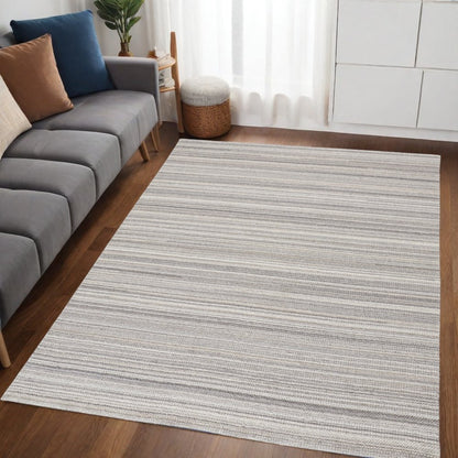 2' X 3' Ivory Wool Hand Woven Stain Resistant Area Rug