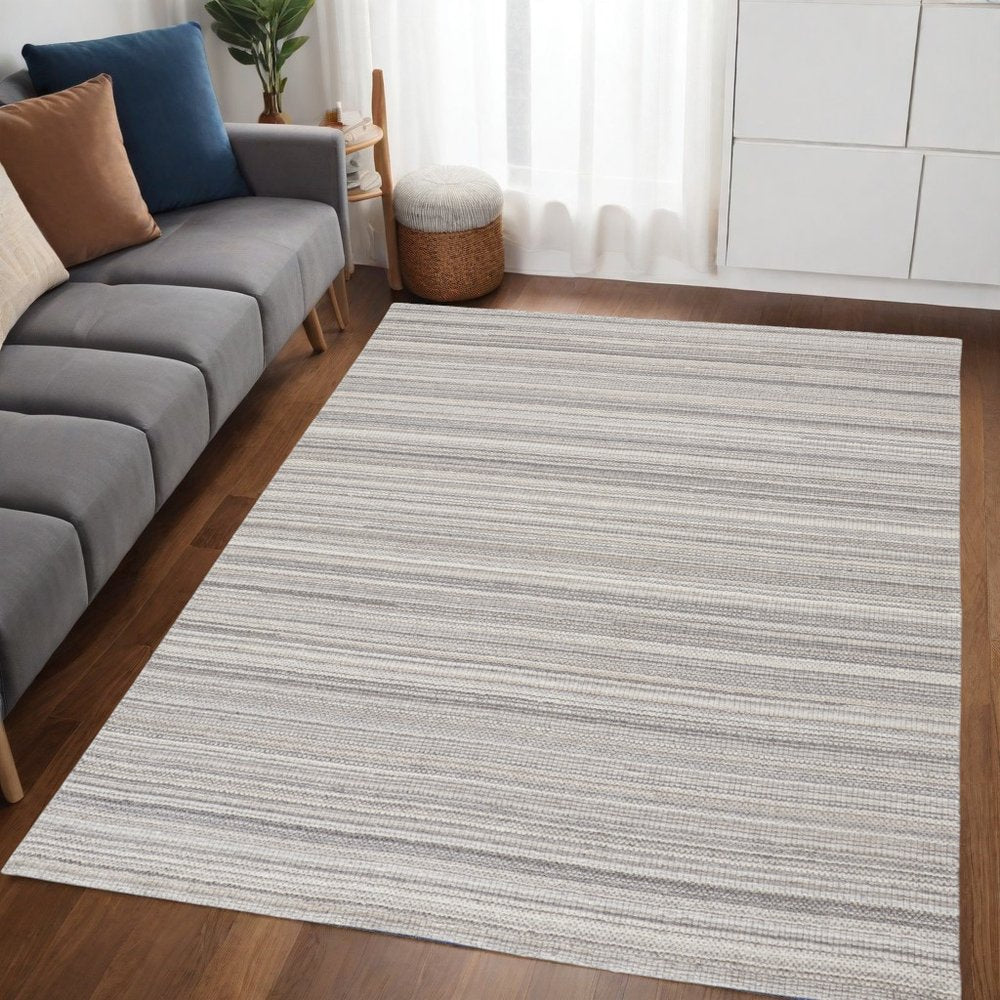 2' X 3' Ivory Wool Hand Woven Stain Resistant Area Rug