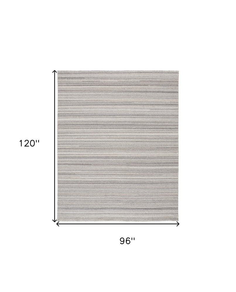 8' X 10' Taupe And Gray Wool Hand Woven Area Rug
