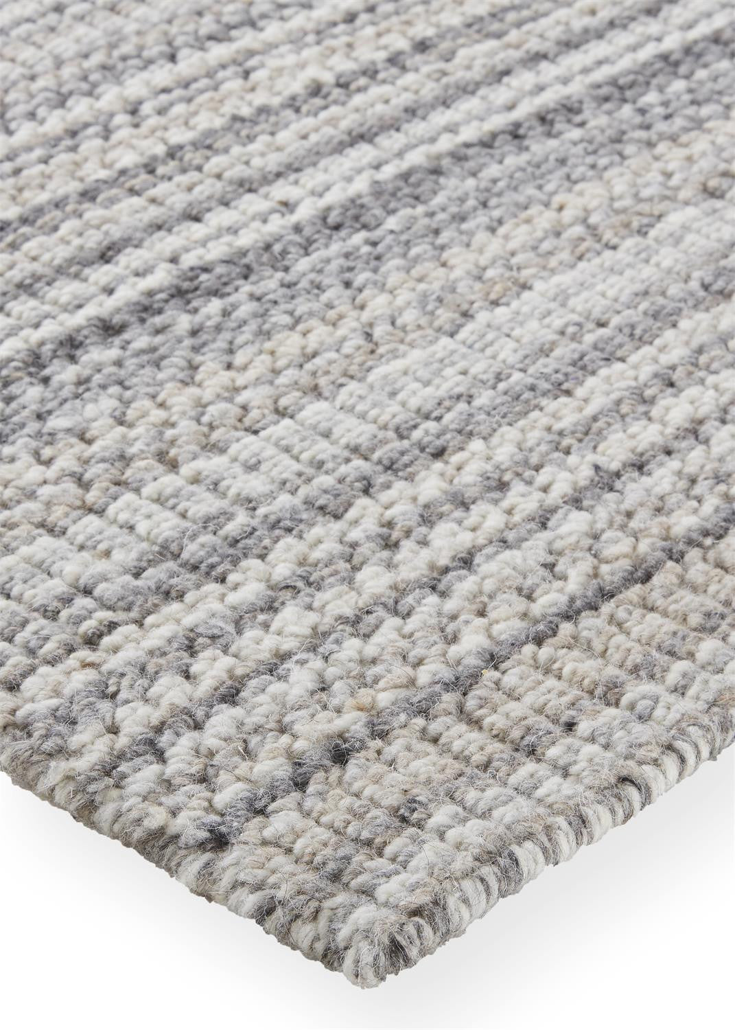 5' X 8' Ivory Wool Hand Woven Stain Resistant Area Rug