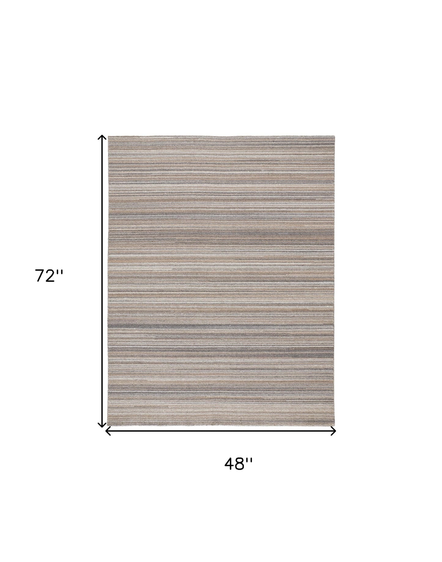 5' X 8' Ivory Wool Hand Woven Stain Resistant Area Rug