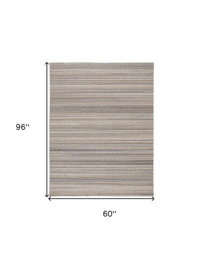 2' X 3' Ivory Wool Hand Woven Stain Resistant Area Rug