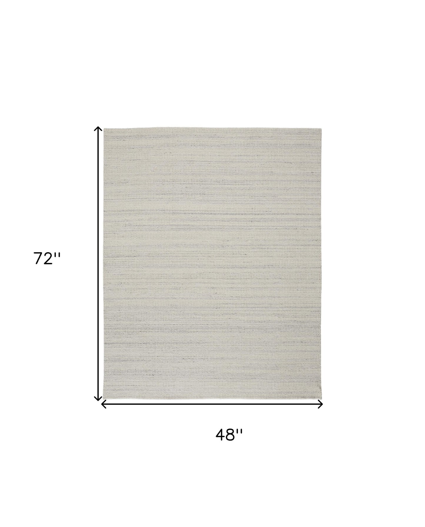 5' X 8' Ivory Wool Hand Woven Stain Resistant Area Rug