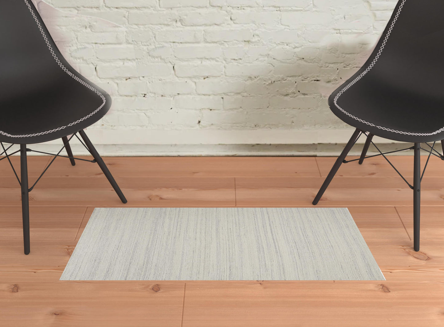 5' X 8' Ivory Wool Hand Woven Stain Resistant Area Rug