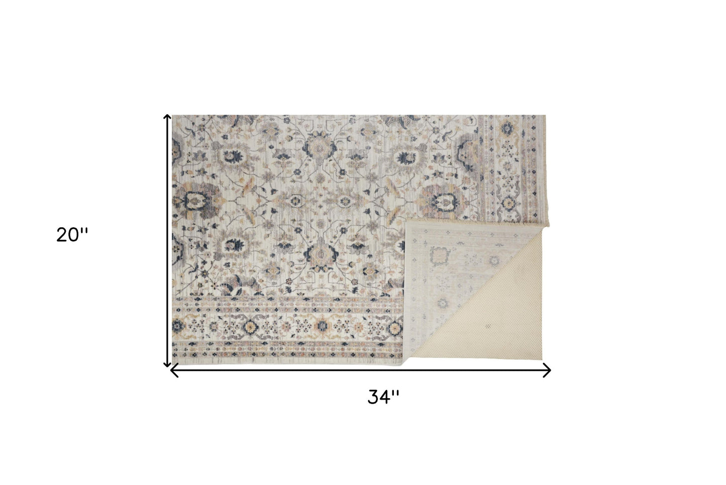 6' Tan Ivory And Blue Round Floral Stain Resistant Area Rug