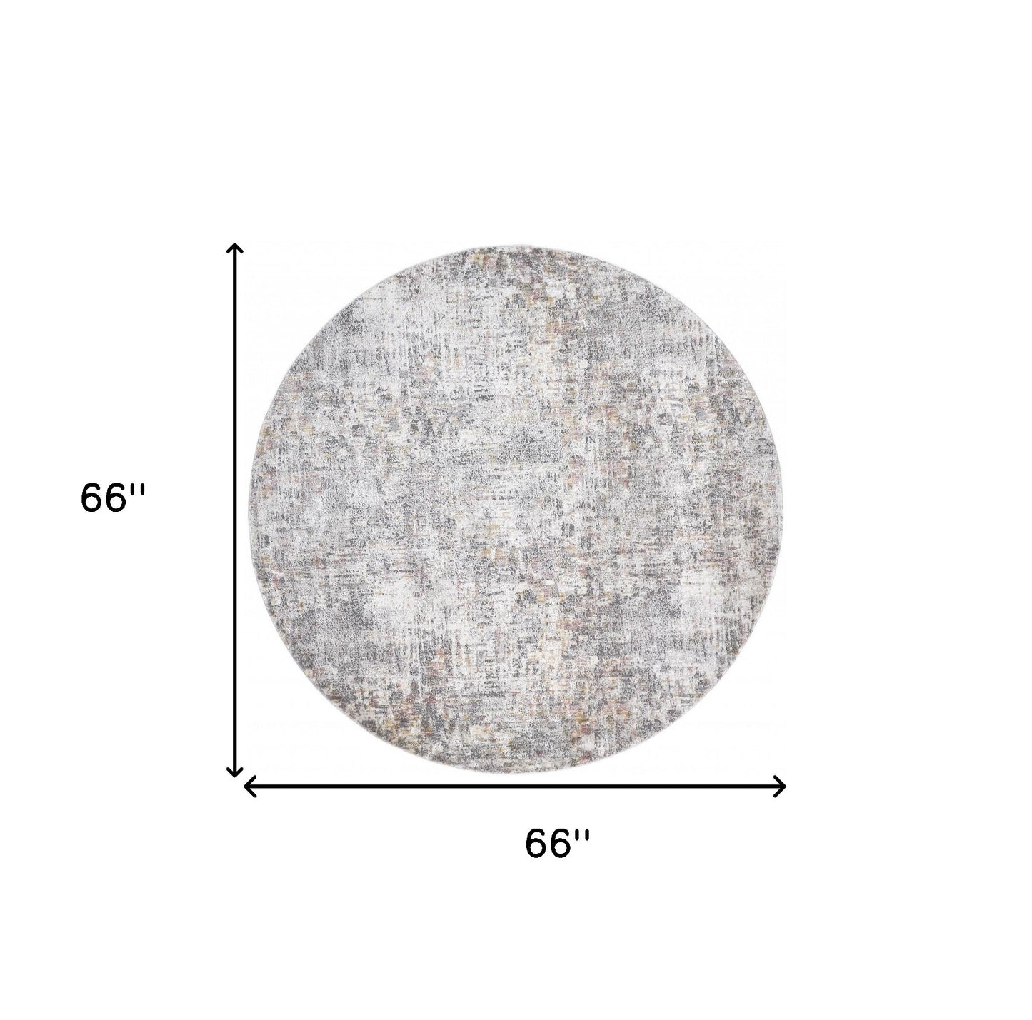 6' Ivory Tan And Taupe Round Abstract Stain Resistant Area Rug