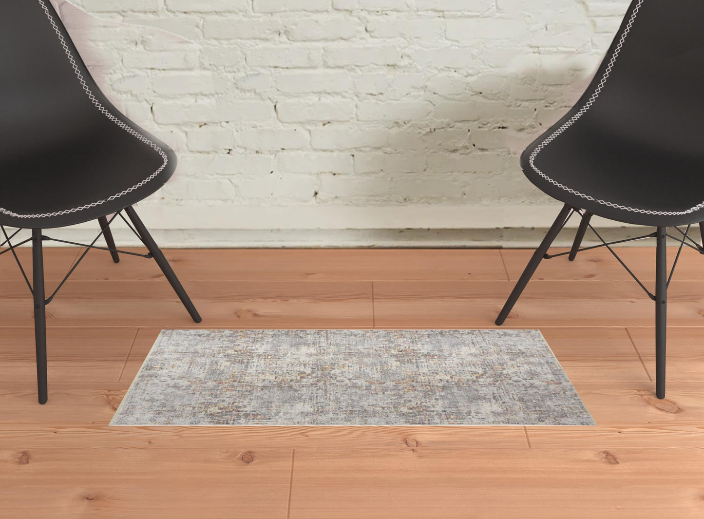 6' Ivory Tan And Taupe Round Abstract Stain Resistant Area Rug