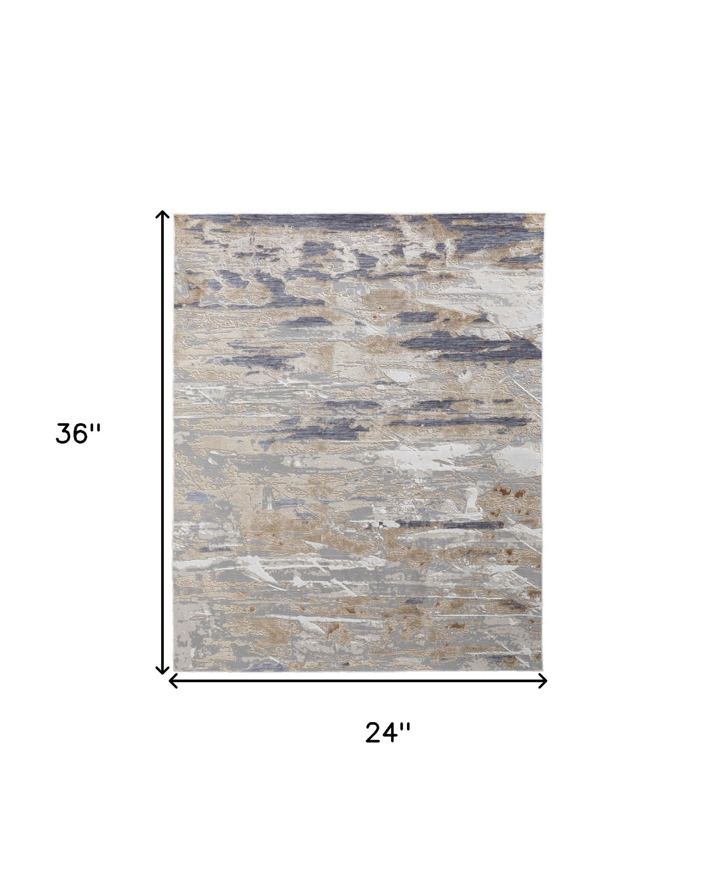 5' X 8' Tan Orange And Ivory Abstract Power Loom Distressed Area Rug