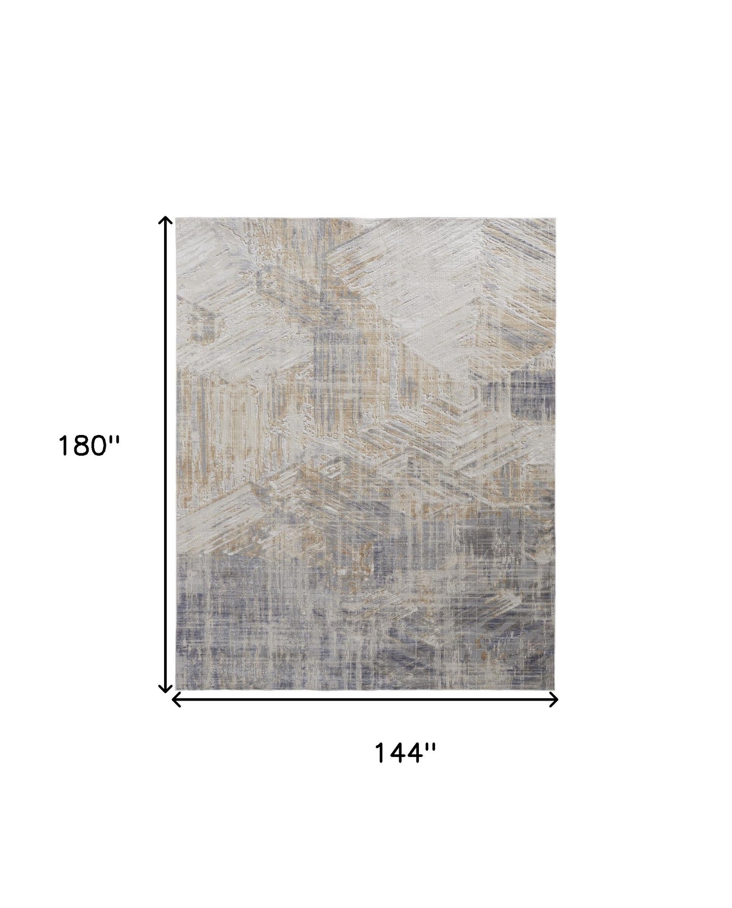 10' Tan Ivory And Gray Abstract Power Loom Distressed Runner Rug