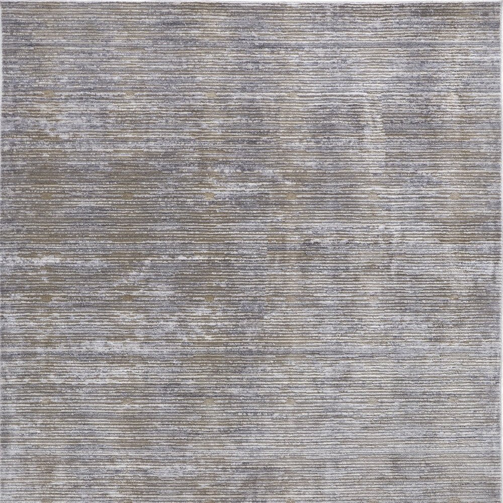 10' X 13' Taupe Silver And Tan Abstract Power Loom Area Rug
