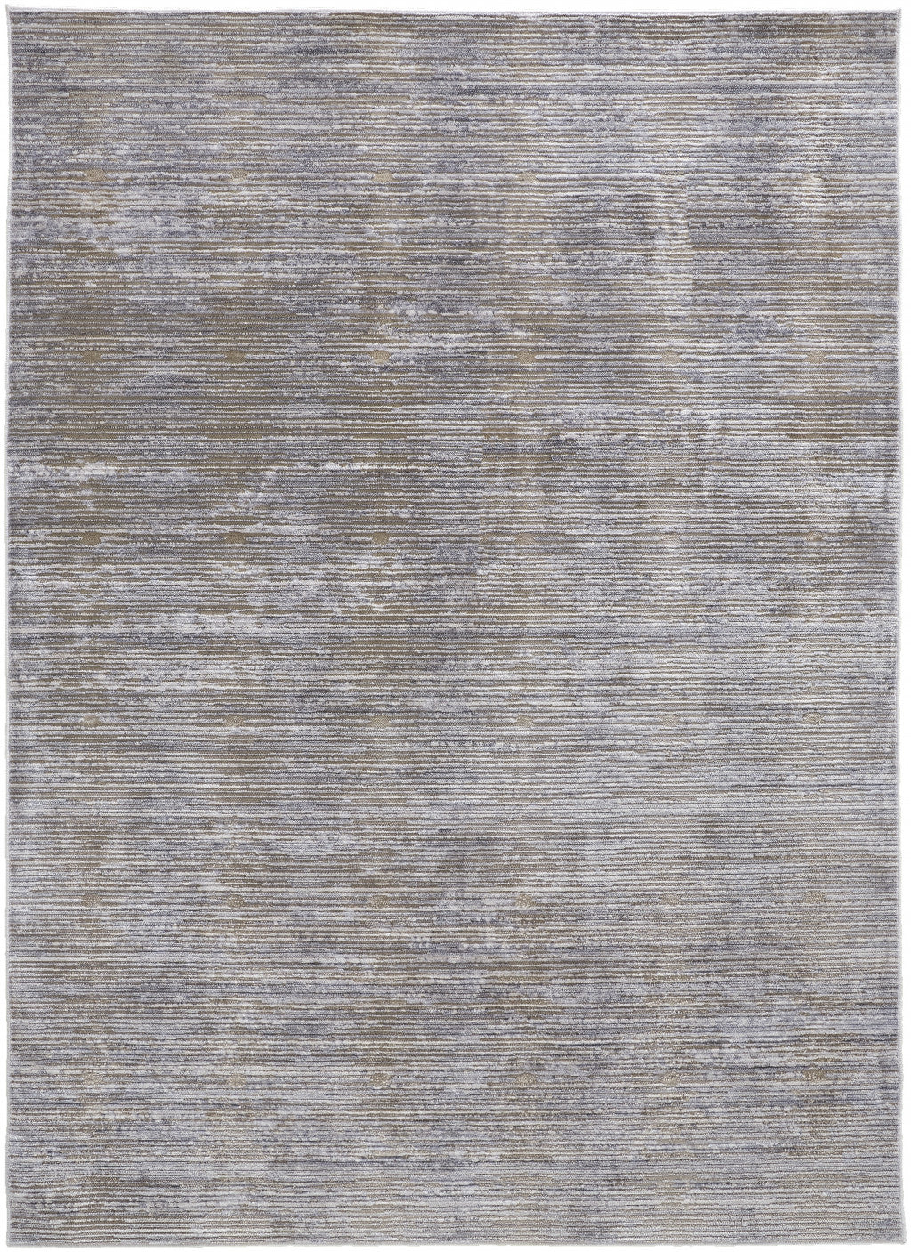 4' X 6' Taupe Silver And Tan Abstract Power Loom Area Rug