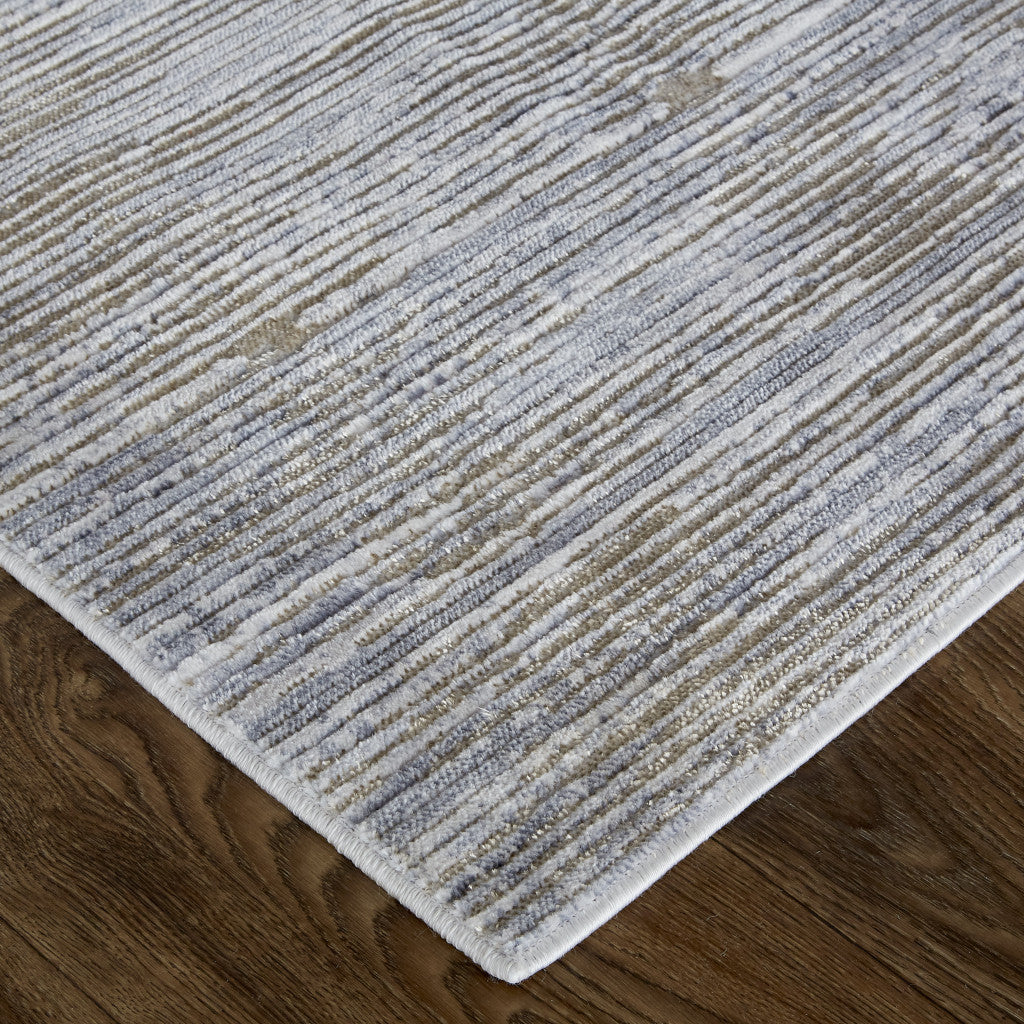 4' X 6' Taupe Silver And Tan Abstract Power Loom Area Rug