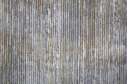 8' X 10' Taupe Silver and Tan Abstract Power Loom Non Skid Area Rug