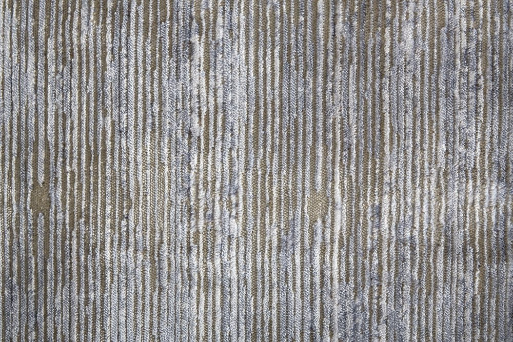 10' X 13' Taupe Silver And Tan Abstract Power Loom Area Rug