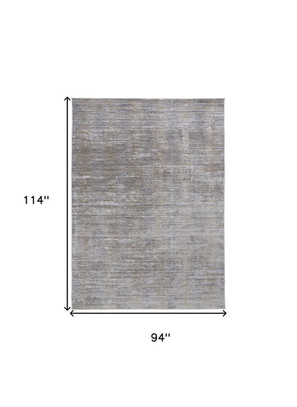 10' X 13' Taupe Silver And Tan Abstract Power Loom Area Rug