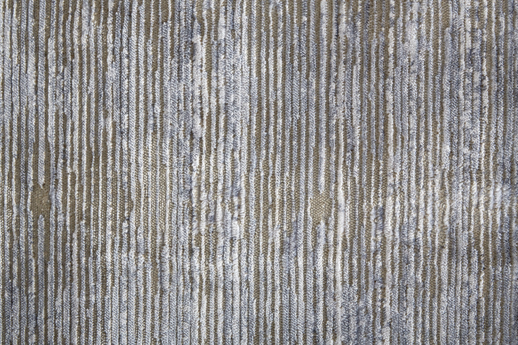 4' X 6' Taupe Silver And Tan Abstract Power Loom Area Rug