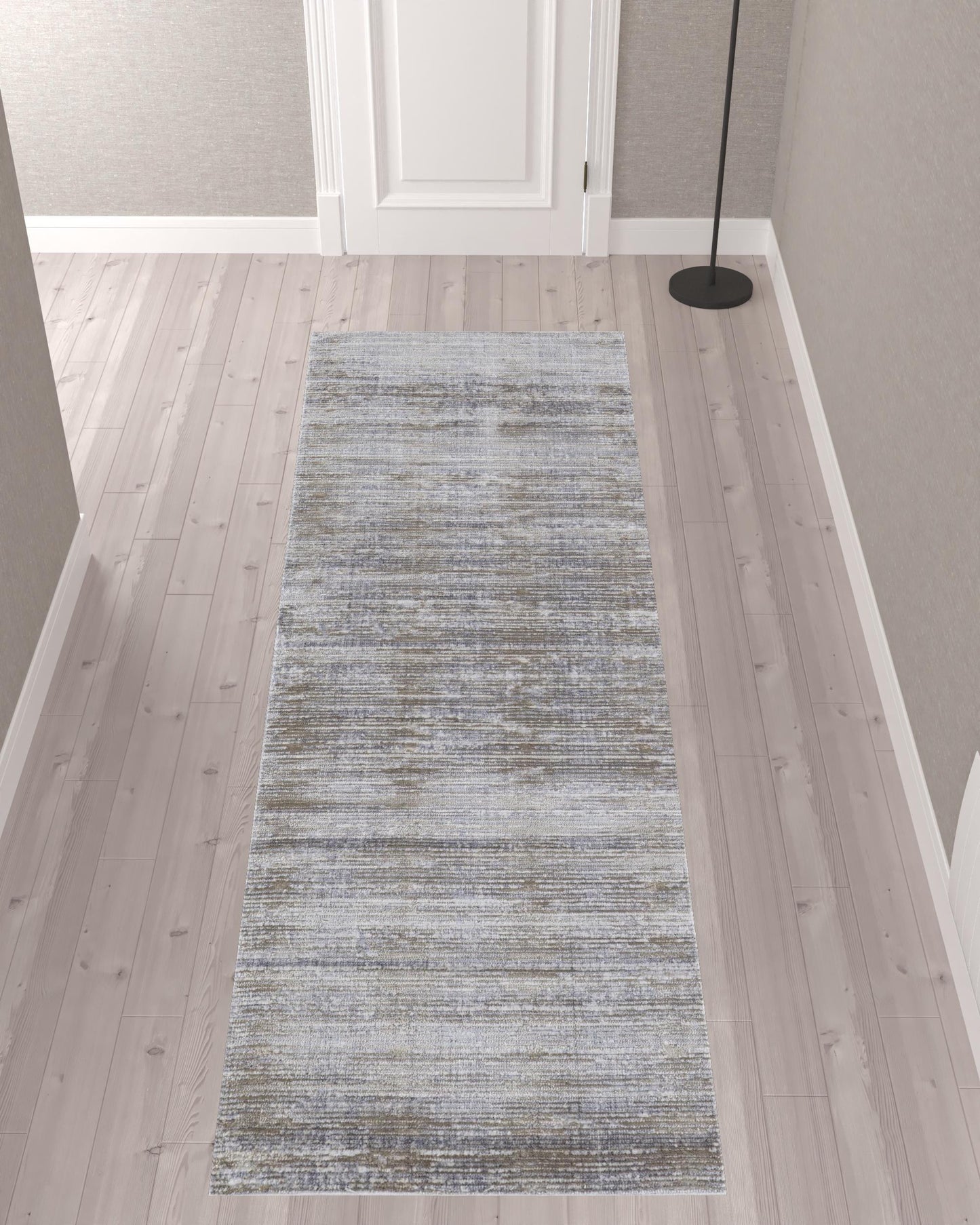 4' X 6' Taupe Silver And Tan Abstract Power Loom Area Rug