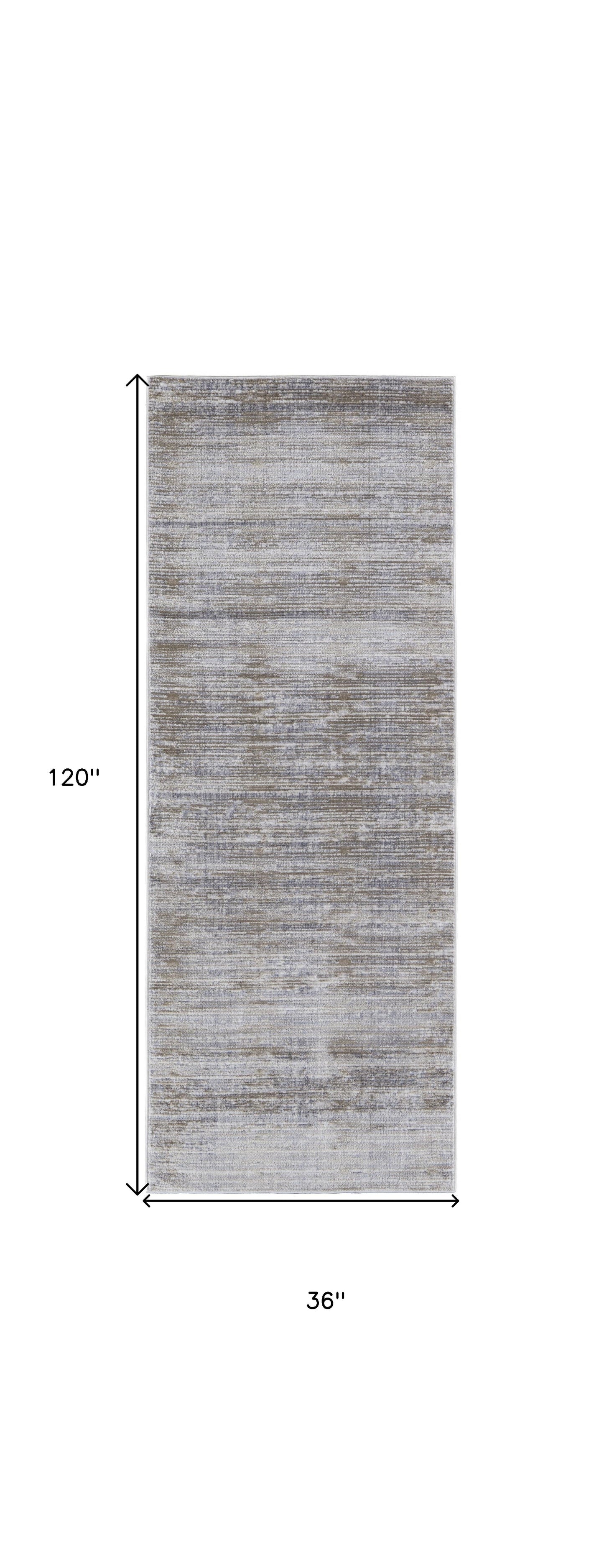 4' X 6' Taupe Silver And Tan Abstract Power Loom Area Rug