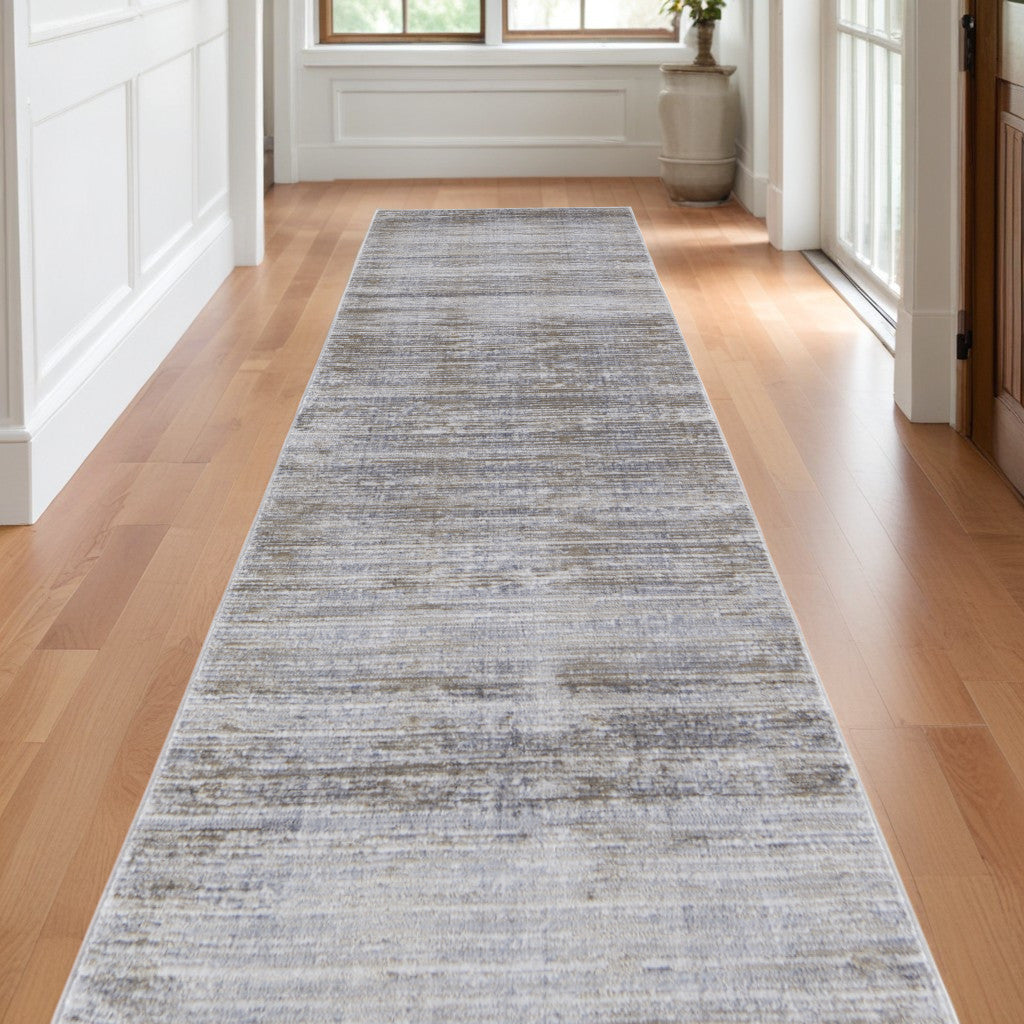 4' X 6' Taupe Silver And Tan Abstract Power Loom Area Rug