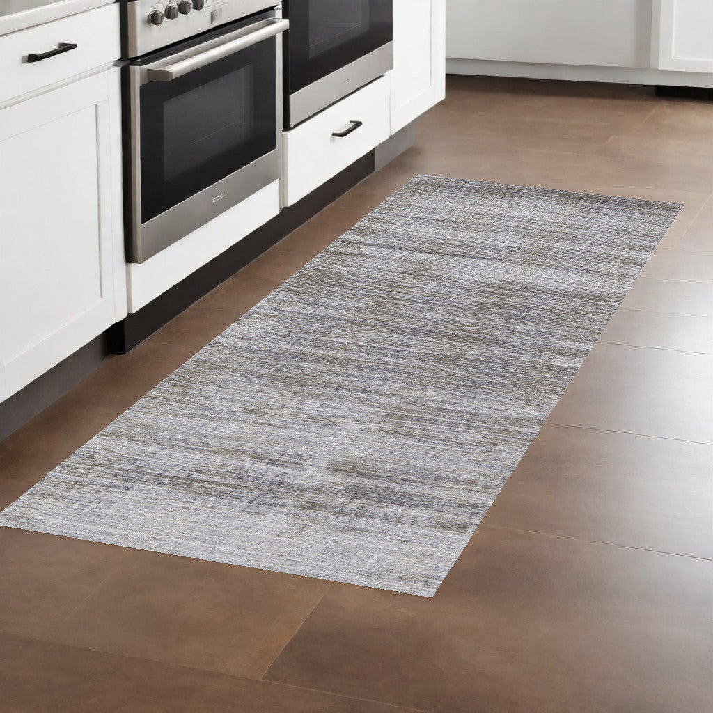 4' X 6' Taupe Silver And Tan Abstract Power Loom Area Rug