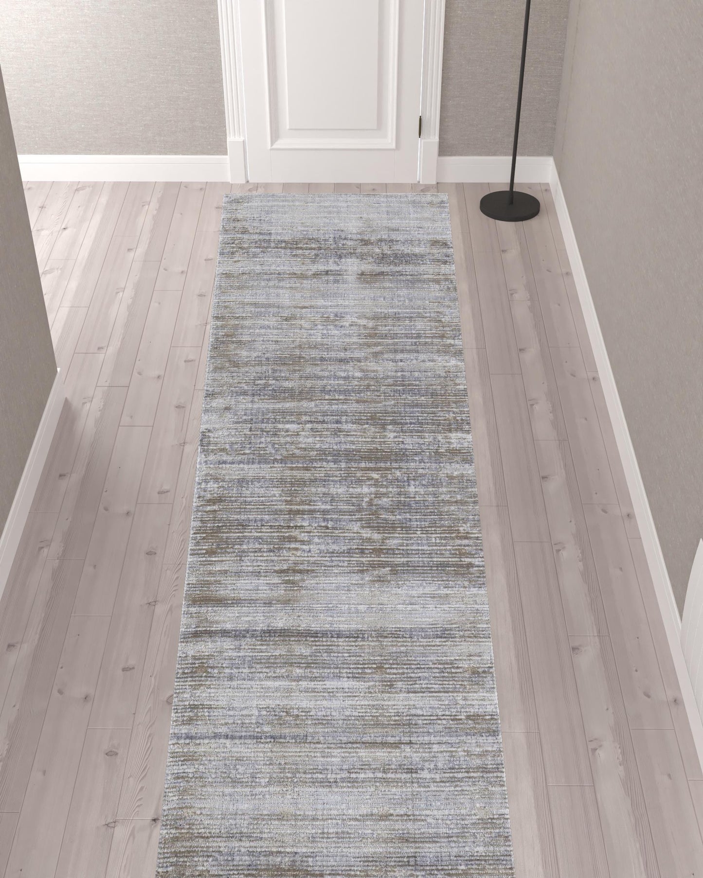 4' X 6' Taupe Silver And Tan Abstract Power Loom Area Rug