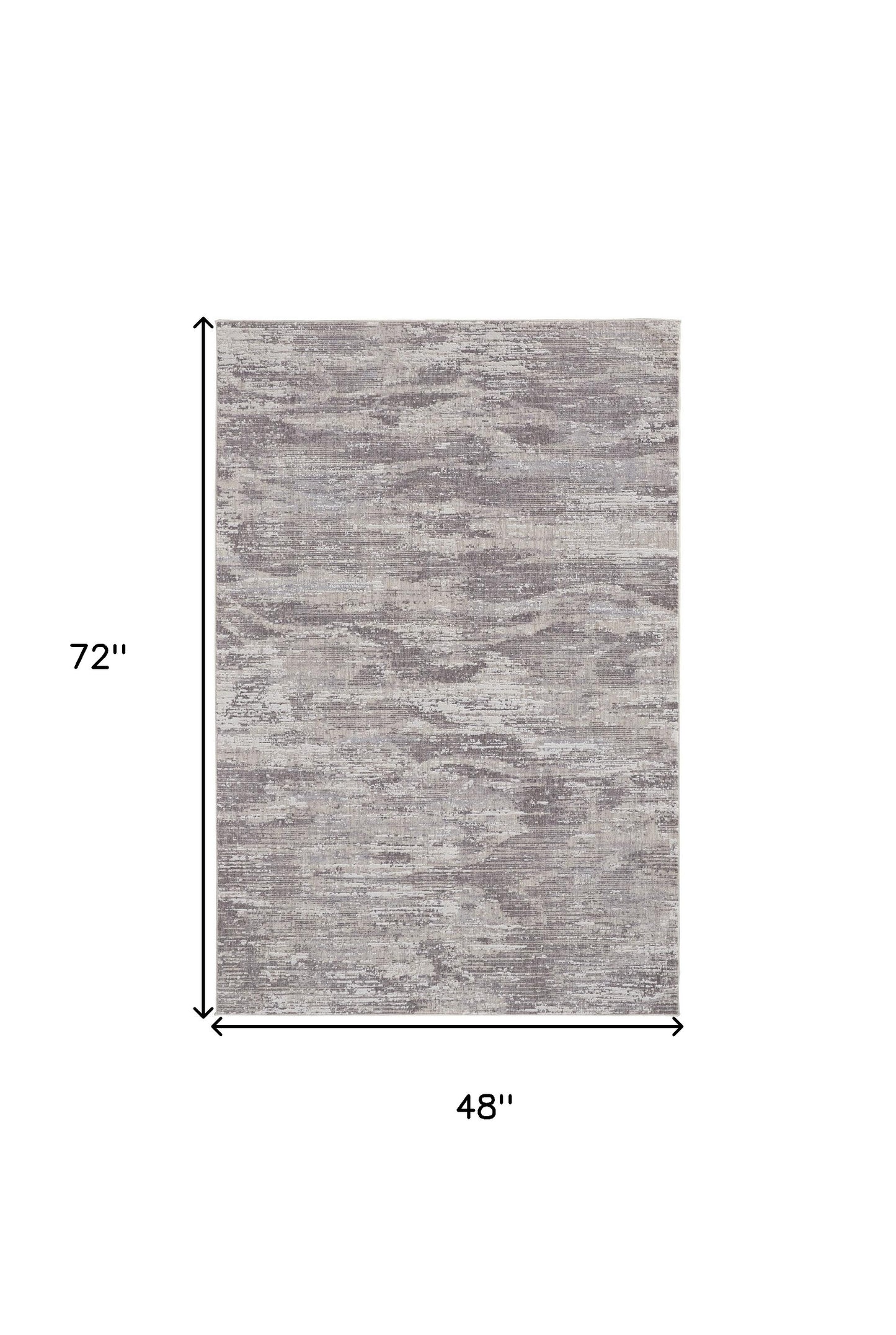 5' X 8' Tan Taupe And Gray Abstract Power Loom Distressed Stain Resistant Area Rug