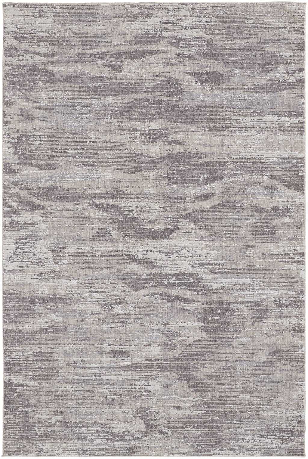 5' X 8' Tan Taupe And Gray Abstract Power Loom Distressed Stain Resistant Area Rug