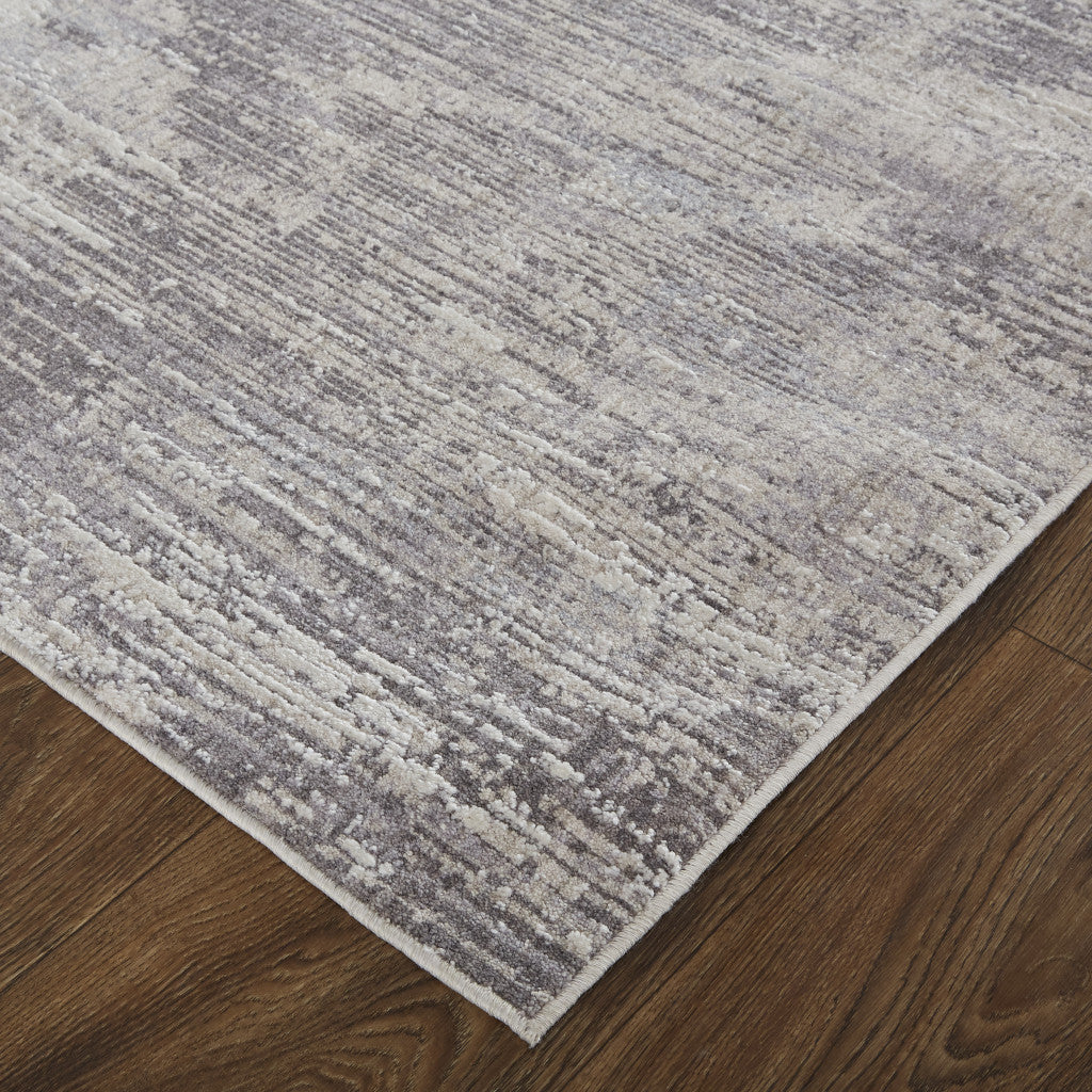 8' X 10' Tan and Gray Abstract Power Loom Distressed Area Rug