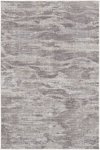 5' X 8' Tan And Gray Abstract Distressed Area Rug