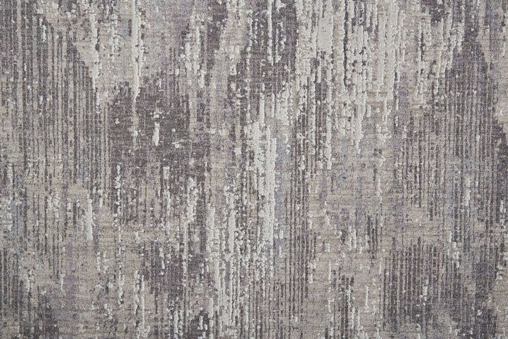 5' X 8' Tan And Gray Abstract Distressed Area Rug