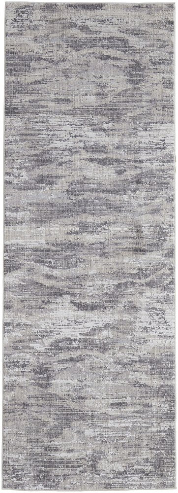 5' X 8' Tan And Gray Abstract Distressed Area Rug