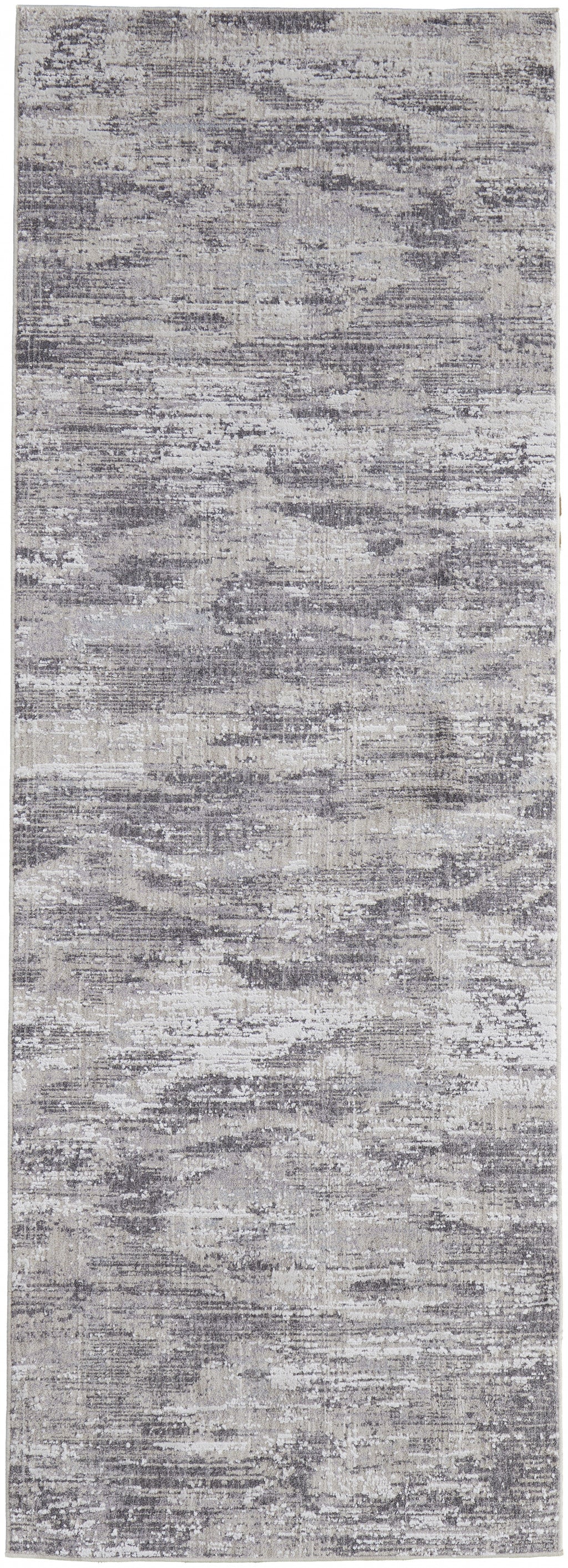 8' X 10' Taupe Tan And Orange Abstract Power Loom Distressed Stain Resistant Area Rug