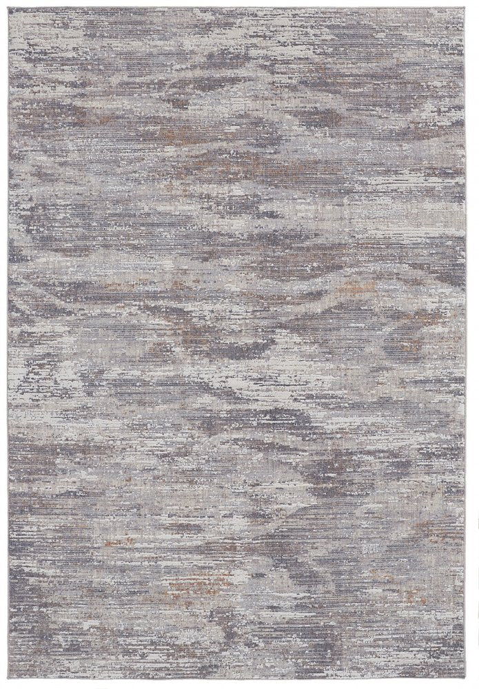 5' X 8' Tan And Gray Abstract Distressed Area Rug