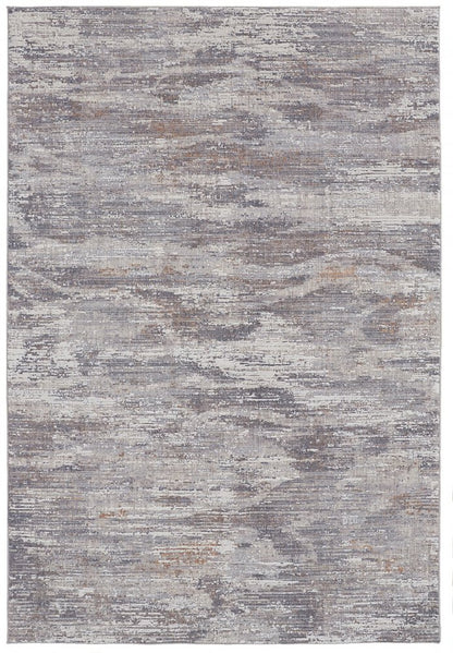 5' X 8' Tan And Gray Abstract Distressed Area Rug