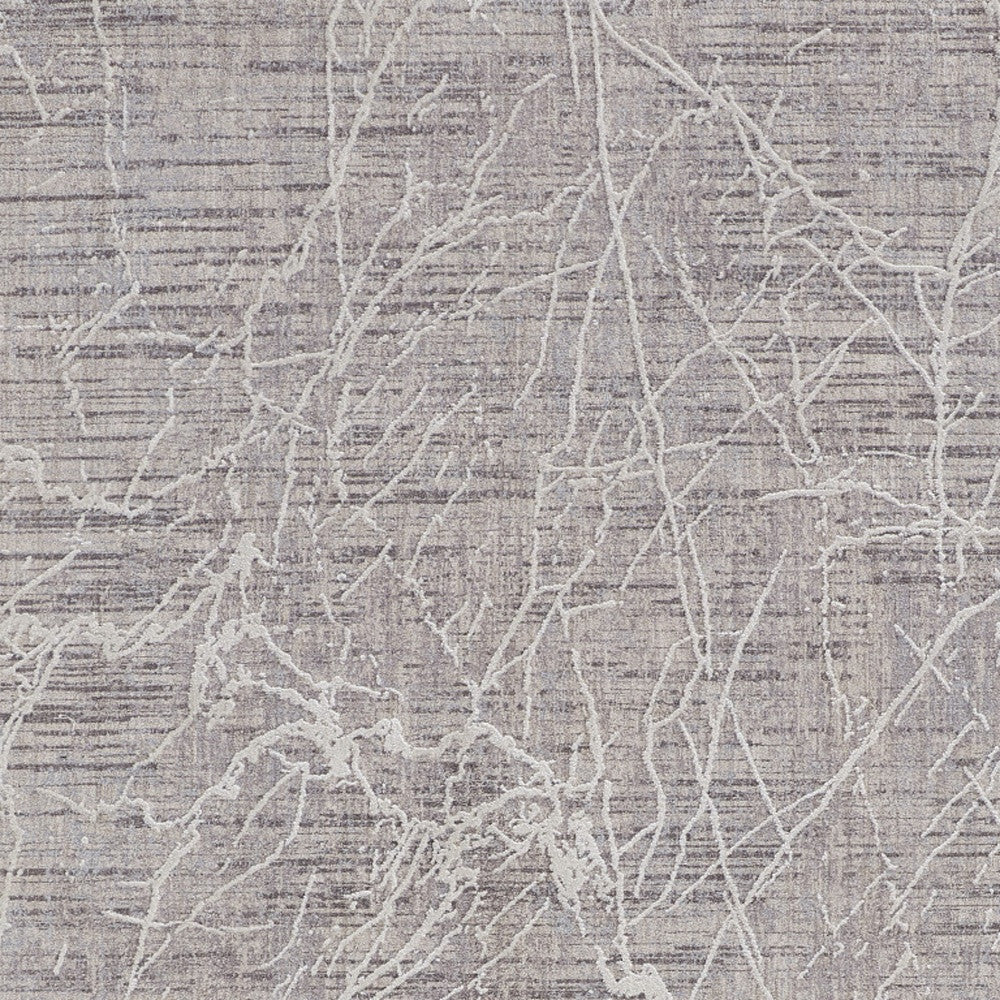 4' X 6' Taupe And Gray Abstract Power Loom Distressed Stain Resistant Area Rug