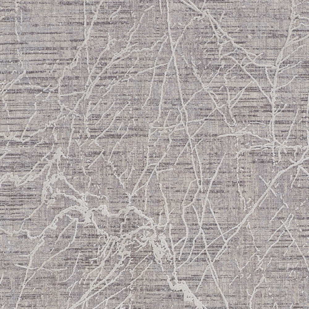 8' X 10' Taupe And Gray Abstract Power Loom Distressed Stain Resistant Area Rug