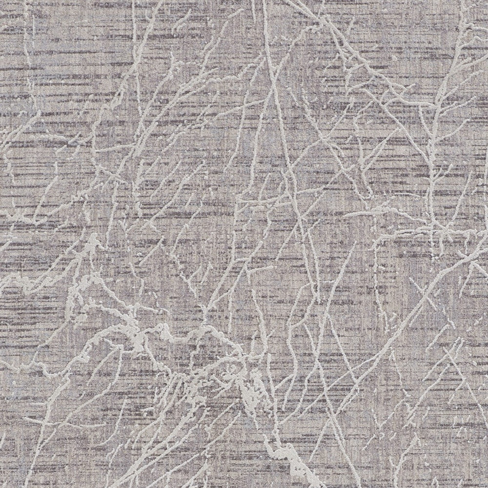 4' X 6' Taupe And Gray Abstract Power Loom Distressed Stain Resistant Area Rug