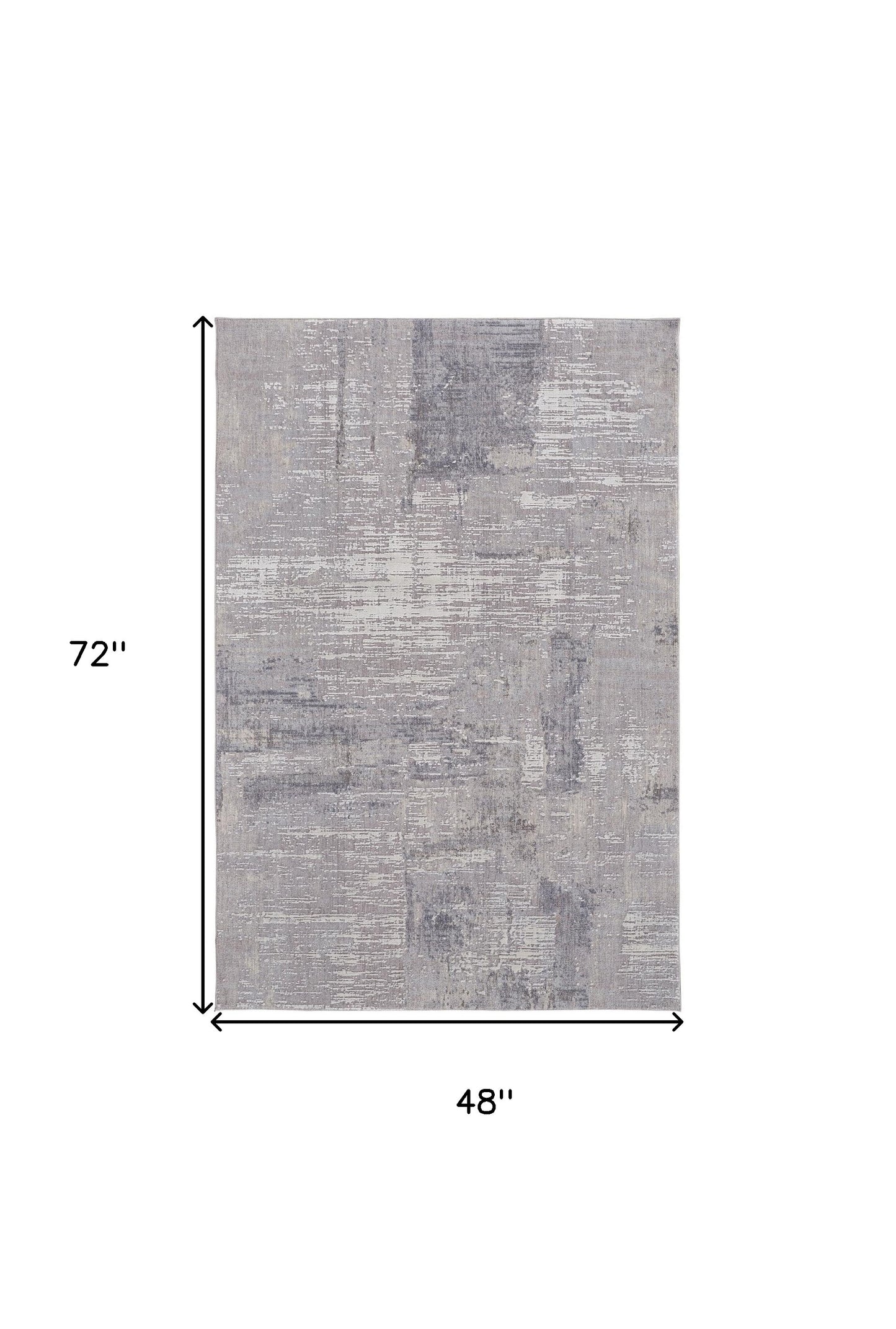 7' X 9' Taupe Tan And Blue Abstract Power Loom Distressed Stain Resistant Area Rug