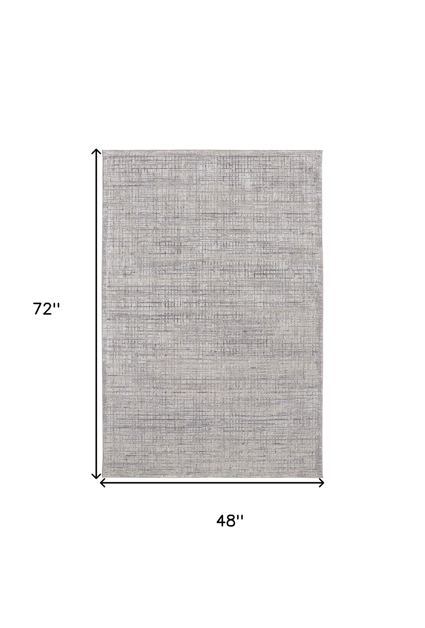 8' X 10' Taupe and Ivory Plaid Power Loom Distressed Area Rug