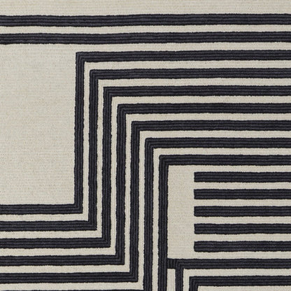 8' X 10' Gray And Black Wool Abstract Geometric Hand Tufted Area Rug