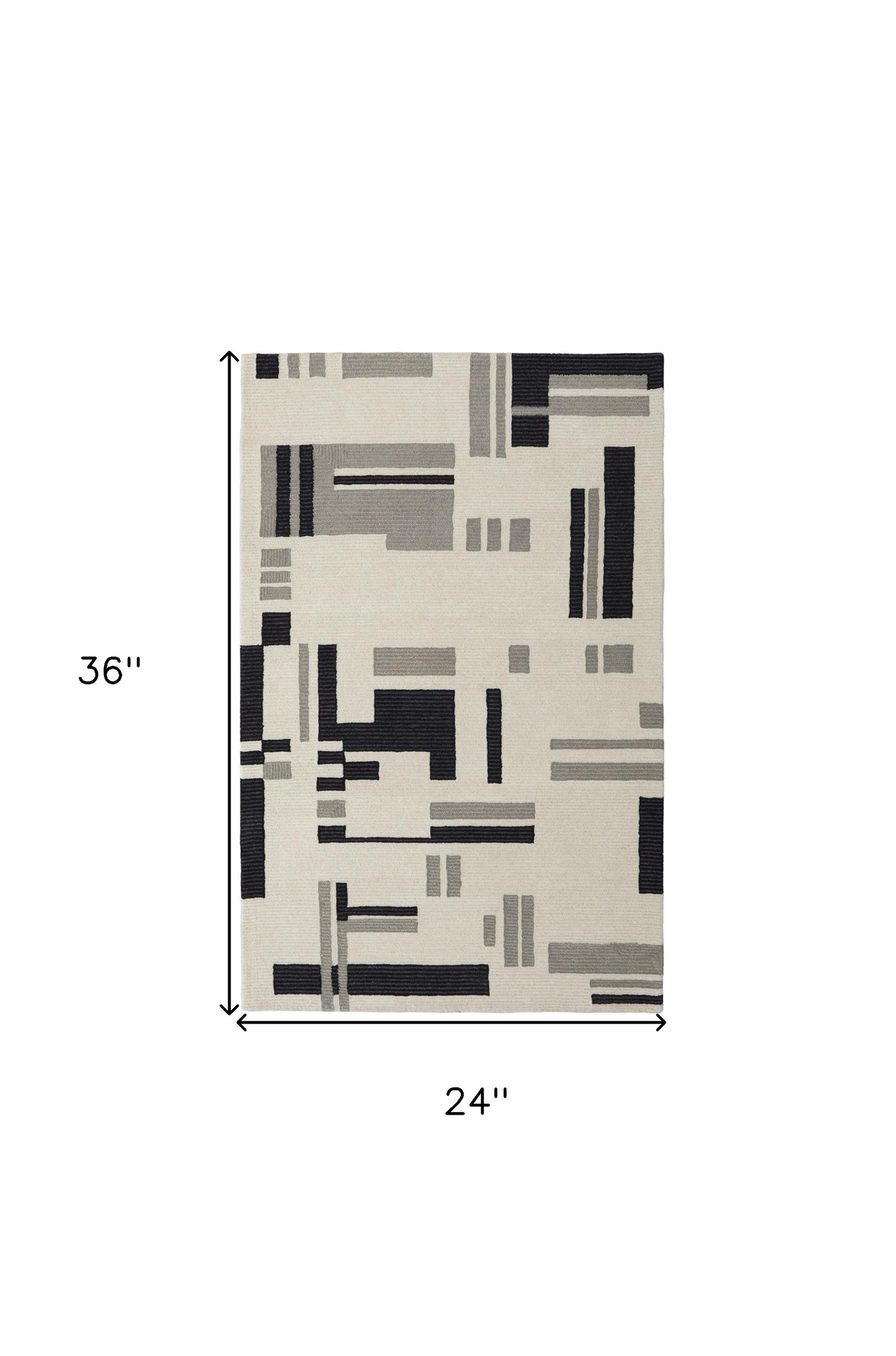 4' X 6' Ivory Wool Abstract Hand Tufted Area Rug