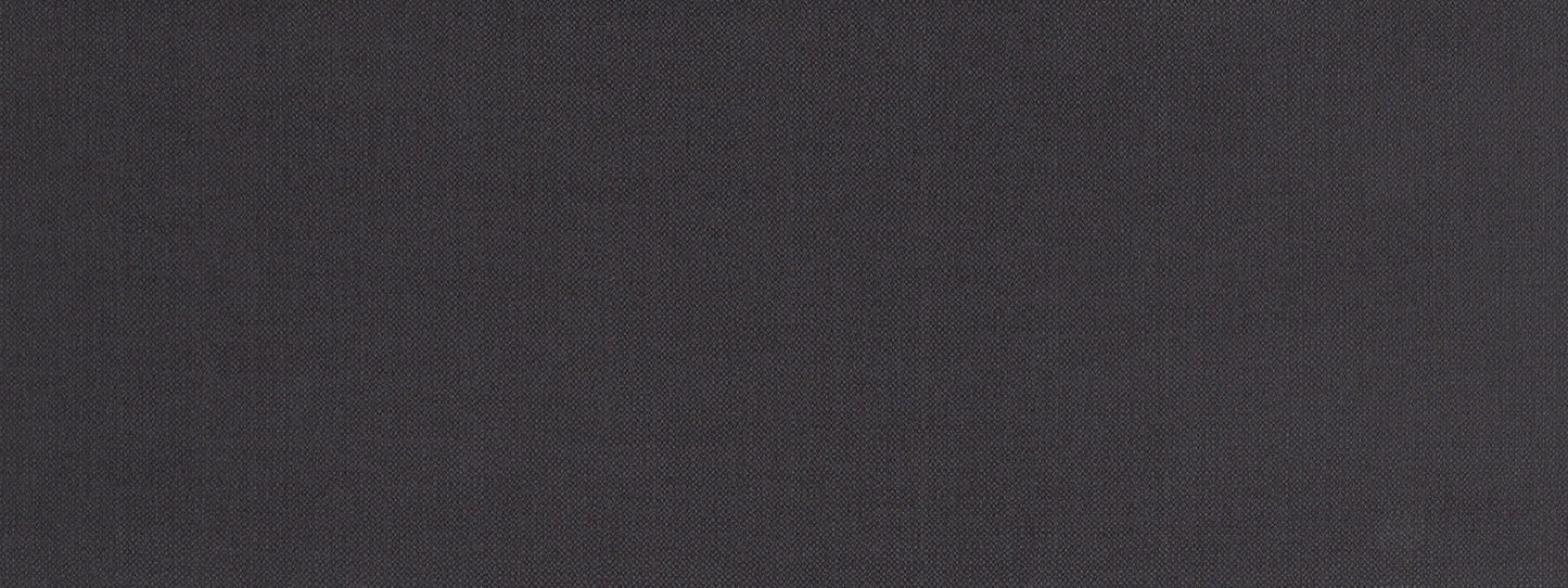 Close-up of charcoal gray upholstery fabric texture with a fine weave.