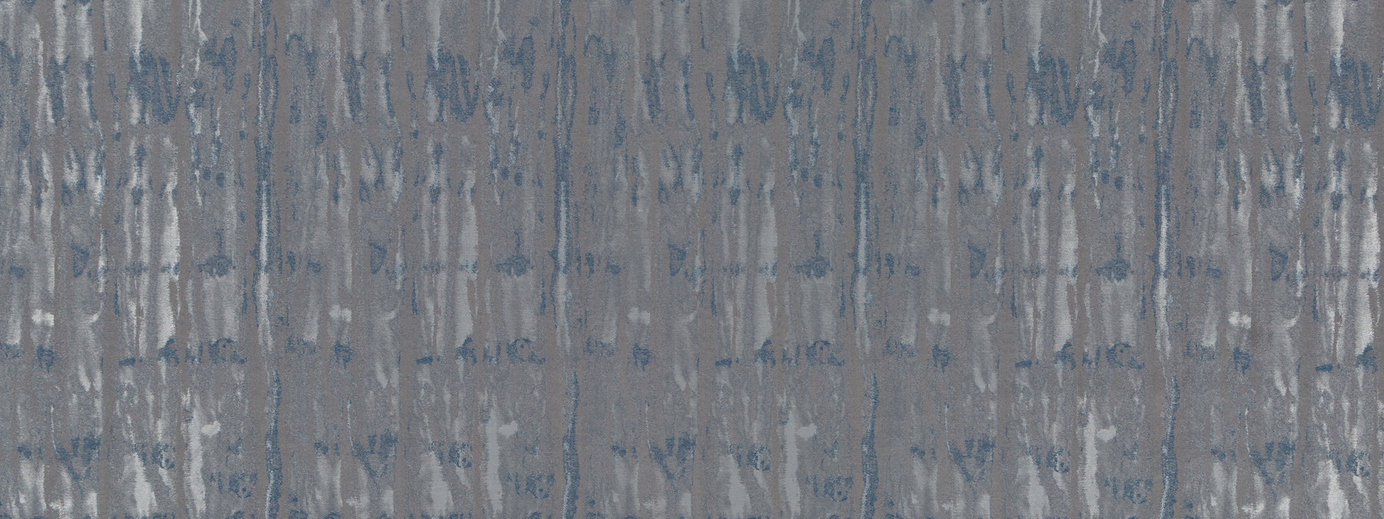 Blue-gray textured drapery fabric with irregular vertical streaks; abstract pattern.